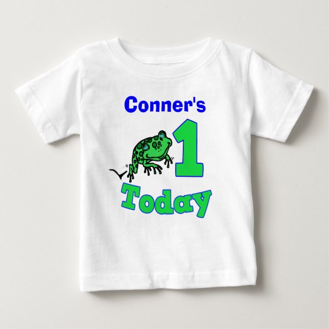 Customisable First Birthday Boy Froggy Shirt (Front)