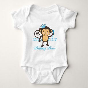 Customisable First Birthday Monkey Prince Shirt