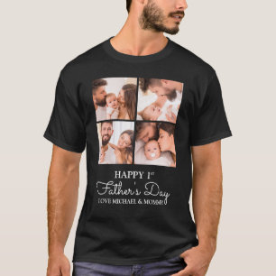 Customisable First Fathers Day Photo Collage T-Shirt