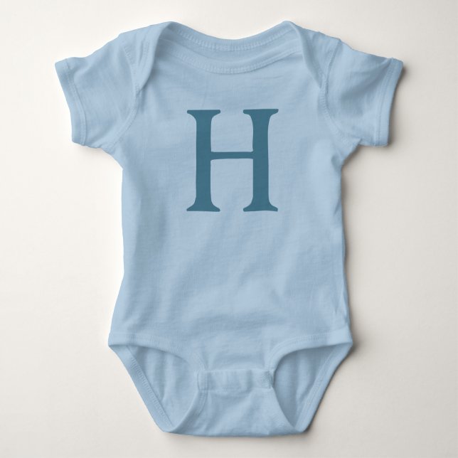 Customisable First Initial Infant Fashion Baby Bodysuit (Front)