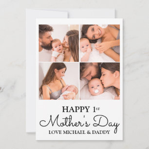 Customisable First Mothers Day Photo Collage Holiday Card