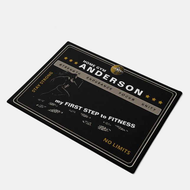  Customisable fitness motivation for studios, gyms Doormat (Angled)