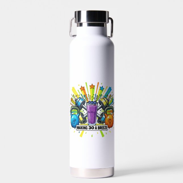 Customisable Fitness Smoothie Celebration Water Bottle (Front)