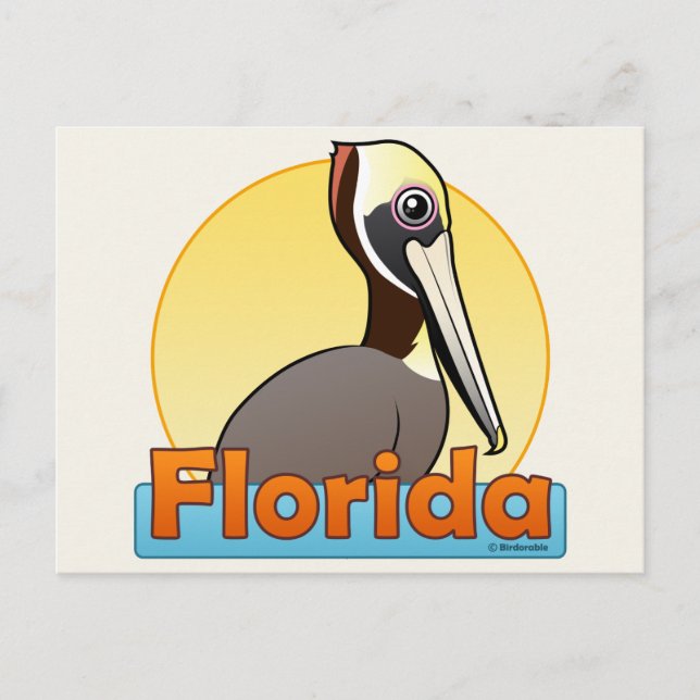 Customisable FL Brown Pelican Postcard (Front)