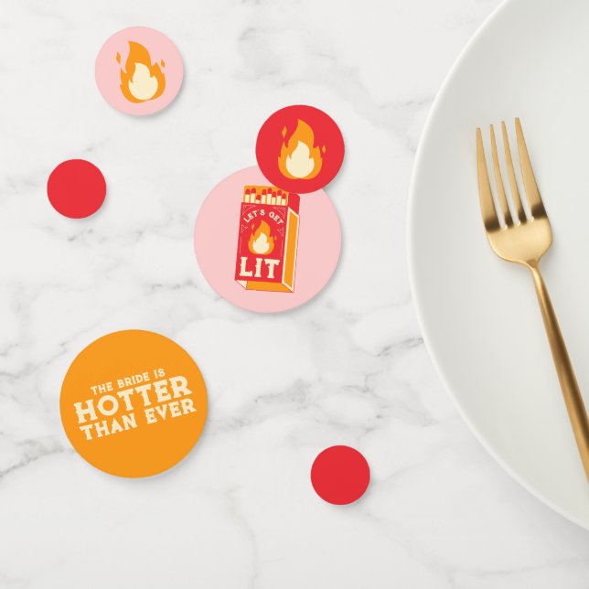 Customisable Flaming Bachelorette Party Confetti (Group)