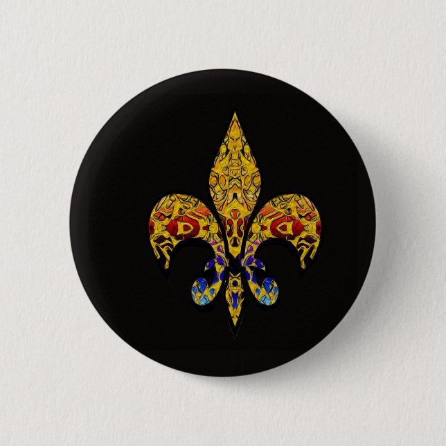 customisable Fleur-de-Lis 6 Cm Round Badge (Front)