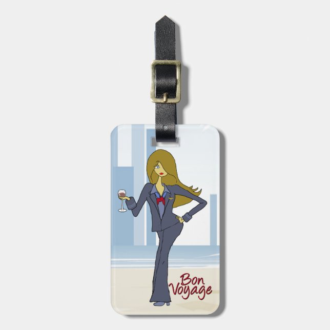 Customisable Flight Attendant Luggage Identity Tag (Front Vertical)