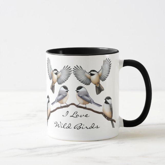 Customisable Flock of Chickadees Mug (Right)