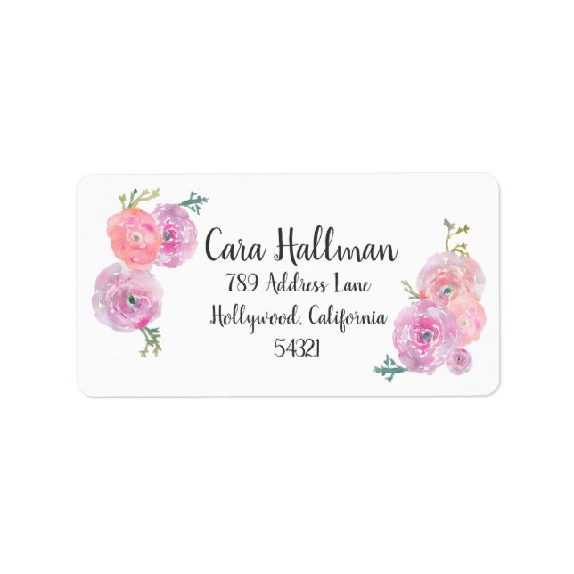 Customisable Floral Address Labels (Front)