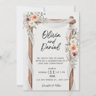 Customisable Floral Arch Wedding Invitation 
