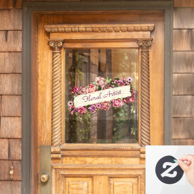 Customisable Floral Artist Vintage Flowers Florist (Home Door)