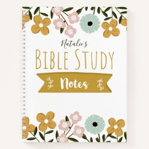 Customisable   Floral Bible Study Notebook
