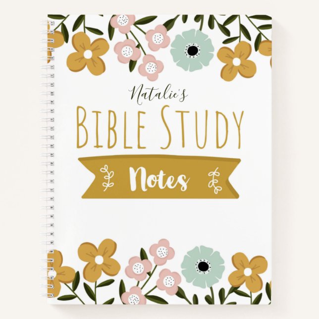 Customisable | Floral Bible Study Notebook (Front)