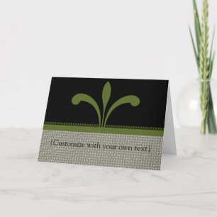 Customisable Floral Chic Greeting Card, Olive Gree Card