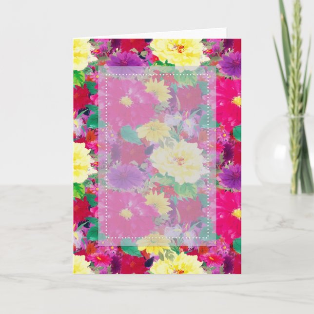 Customisable Floral D2 Blank Greeting Card (Front)