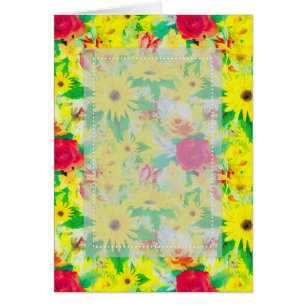 Customisable Floral D4 Blank Greeting Card