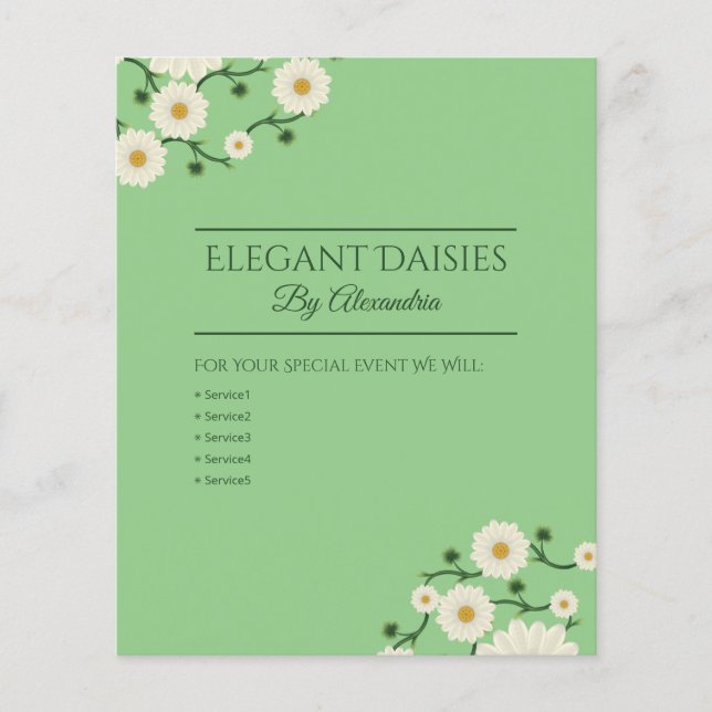 Customisable Floral Daisy Event Planner Flyer (Front)