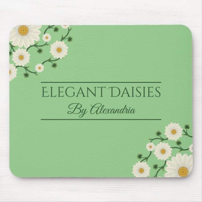 Customisable Floral Daisy Event Planner Mouse Pad (Front)