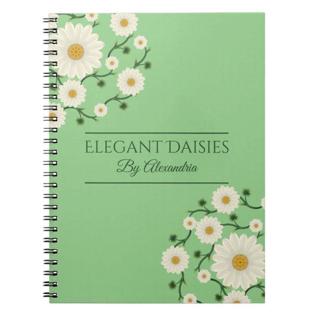 Customisable Floral Daisy Event Planner Notebook (Front)