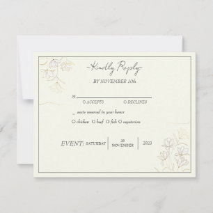 "Customisable Floral Elegance Wedding RSVP" Invitation