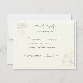 "Customisable Floral Elegance Wedding RSVP" Invitation