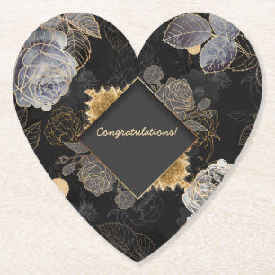 Customisable Floral Event Paper Coaster