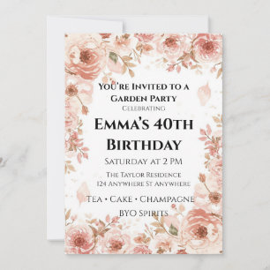 Customisable Floral Garden Party Invitation