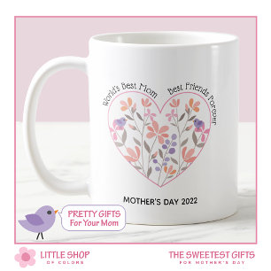 Customisable Floral Heart Mothers Day Coffee Mug