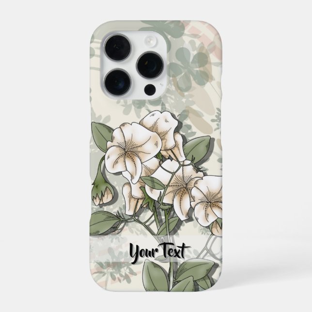 Customisable Floral Mixed Media Phone Case (Back)