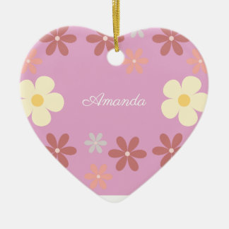 Customisable Floral Pattern Design Ceramic Tree Decoration