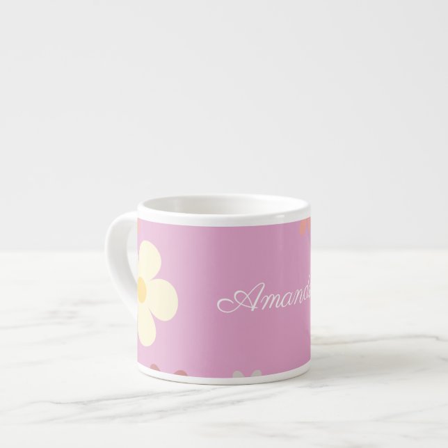 Customisable Floral Pattern Design  Espresso Cup (Front Left)