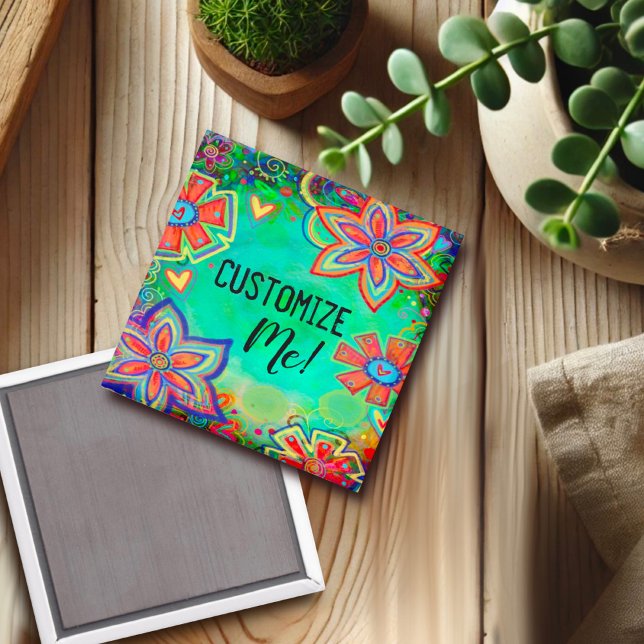 Customisable Floral Pretty Inspirivity Trendy Fun Magnet (Creator Uploaded)