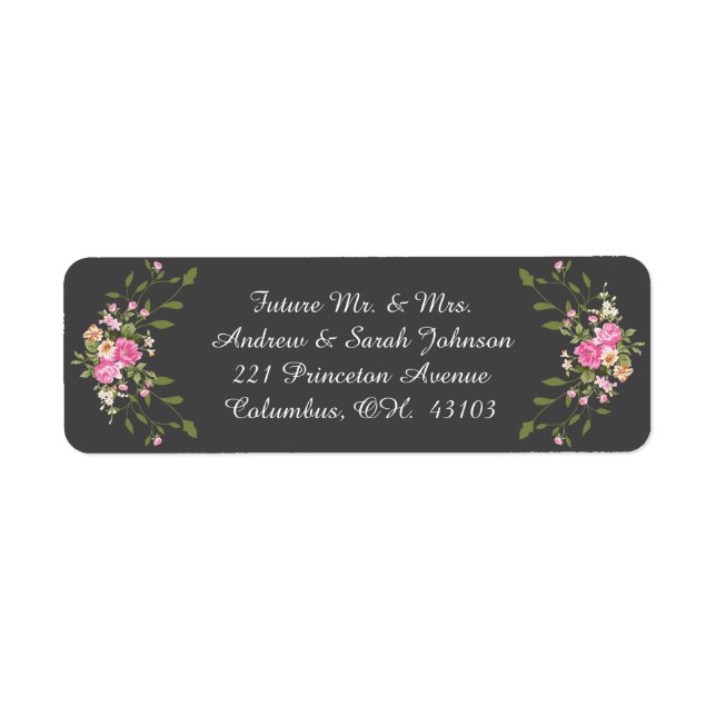 Customisable Floral RETURN ADDRESS LABRLS (Front)