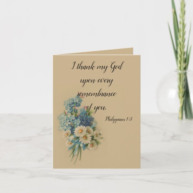 Customisable Floral Scripture Thank You Card (Front)