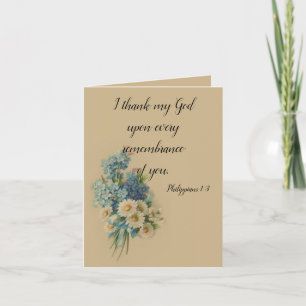 Customisable Floral Scripture Thank You Card