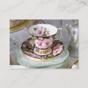 Customisable Floral Teacup Business Card