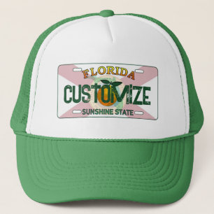 Customisable Florida flag license plate hat