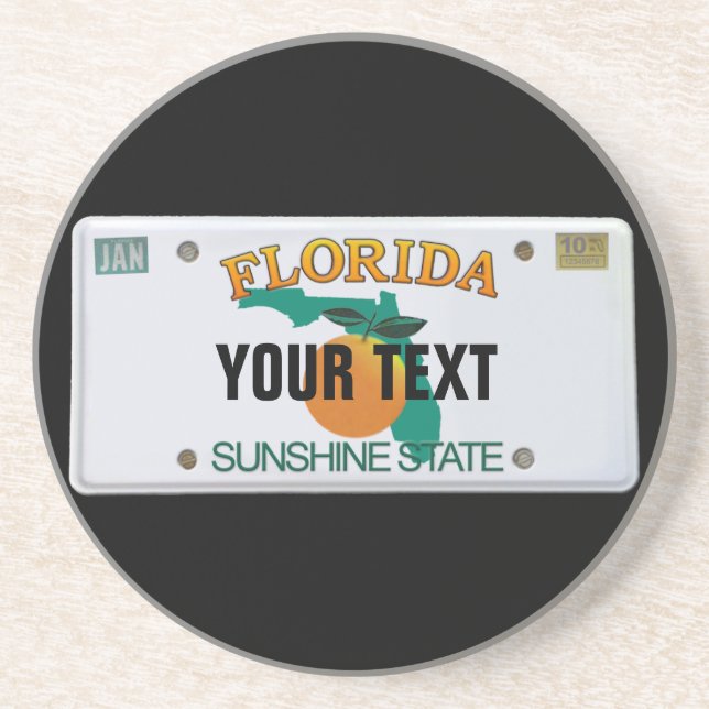 (Customisable) Florida License Plate Coaster (Front)