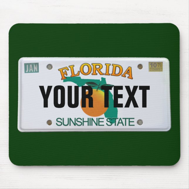 (Customisable) Florida License Plate Mouse Pad (Front)