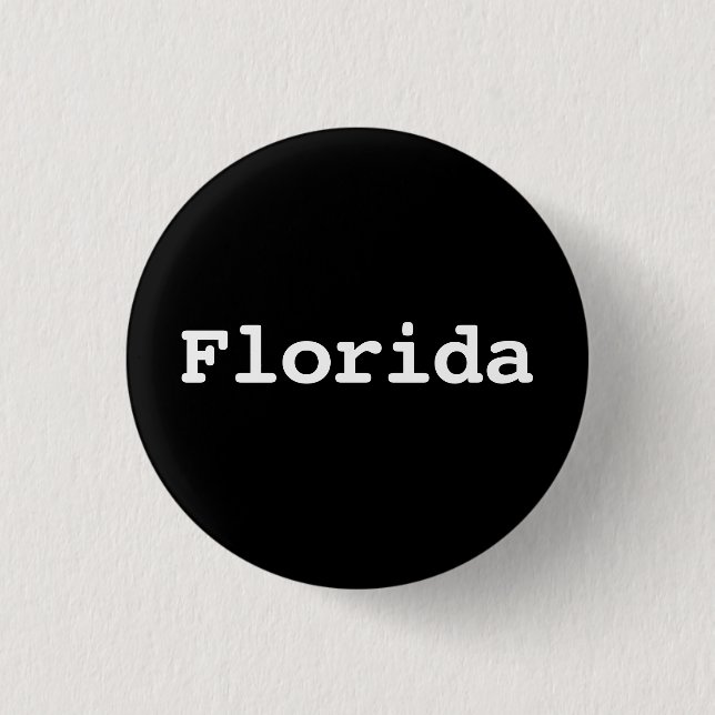 Customisable Florida Typography 3 Cm Round Badge (Front)