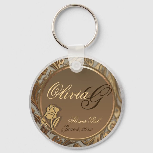 Customisable Flower Girls Keepsake Keychain (Front)