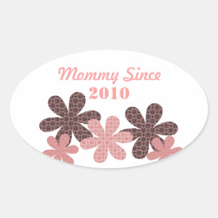 Customisable Flower Mummy Since Oval Stickers