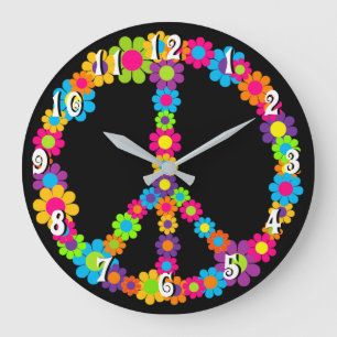 Customisable Flower Power Large Clock