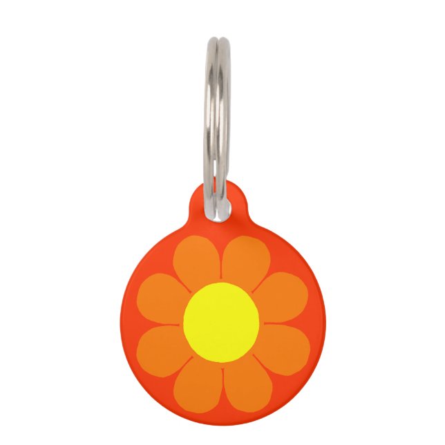 Customisable Flower Power Pet Tag (Front)