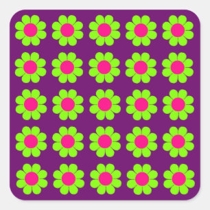Customisable Flower Power Square Sticker