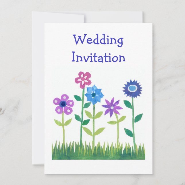 Customisable Flower Power Wedding Invitation (Front)