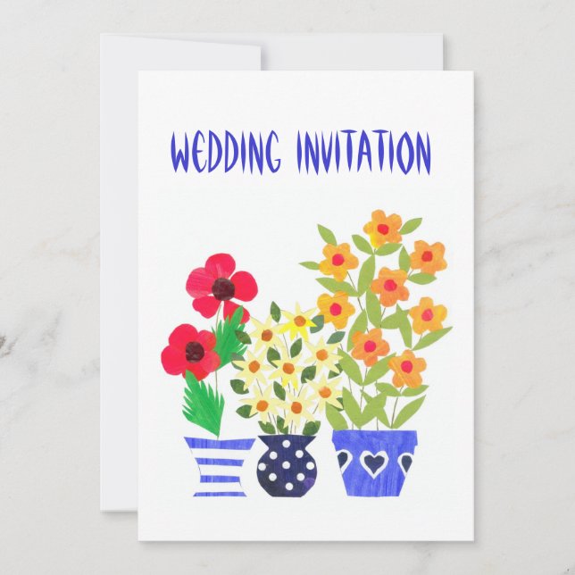 Customisable Flower Power Wedding Invitation (Front)