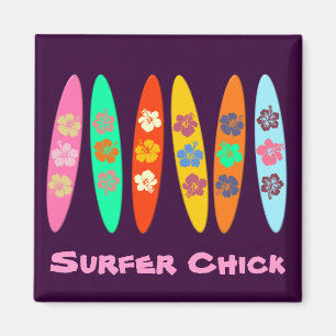 Customisable Flowered Surfboards Magnet