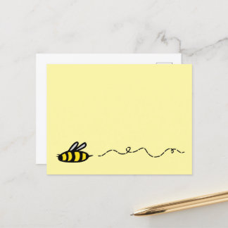 Customisable Flying Cartoon Bee Postcard