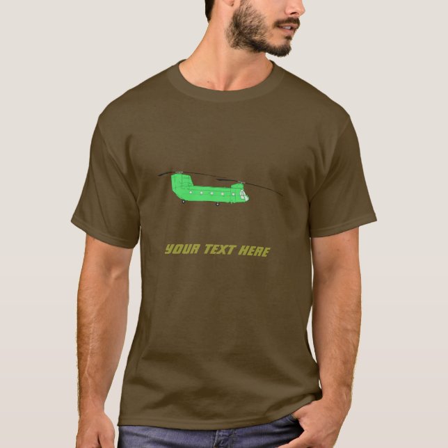 Customisable Flying CH-47 Chinook Transport Copter T-Shirt (Front)